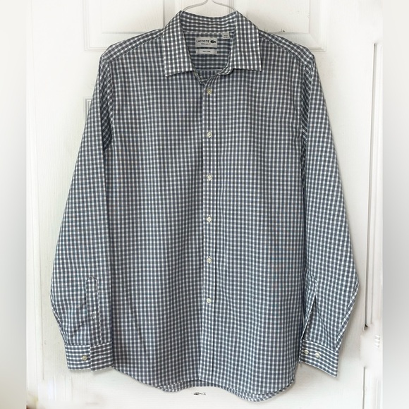 Lacoste Regular Fit Men’s Long Sleeve Button Up Dress Shirt Sz 15.5 - Picture 1 of 7